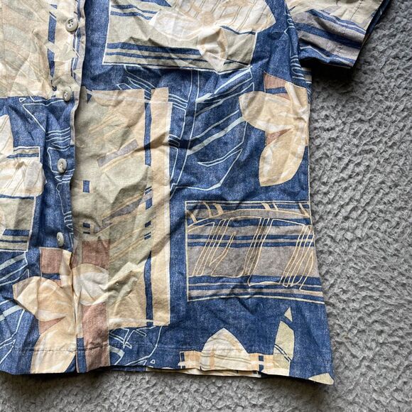 Nani Hawaiian Shirt Womens Small Blue Aloha Floral Button Up Short Sleeve - Picture 6 of 14